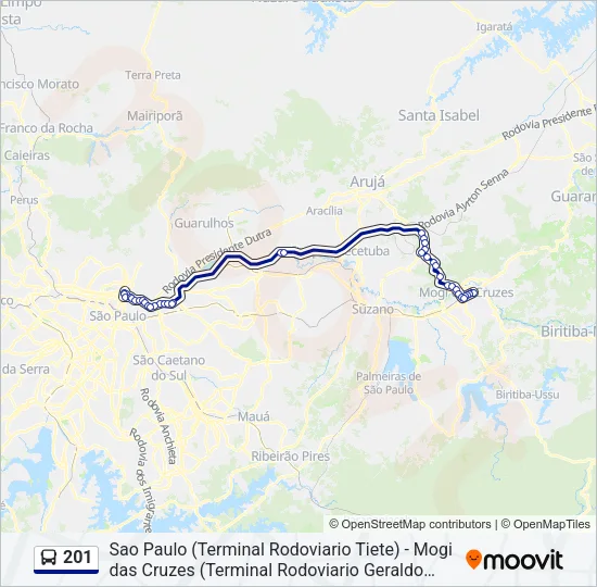 201 Bus Line Map