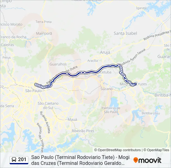 201 Bus Line Map