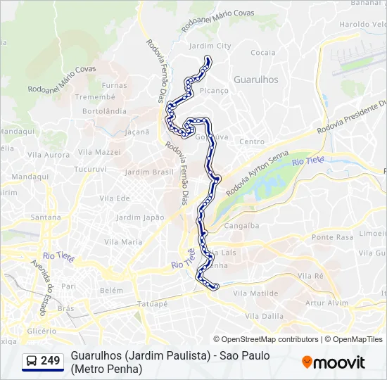 249 Bus Line Map