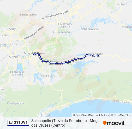 311DV1 Bus Line Map