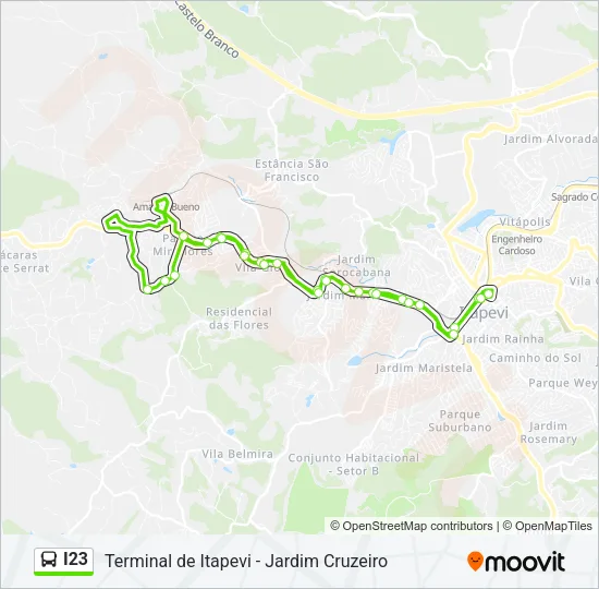 I23 Bus Line Map