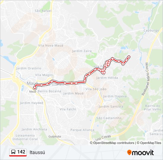 Mapa de 142 de autobús