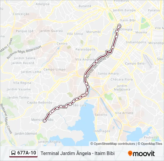 677A-10 Bus Line Map