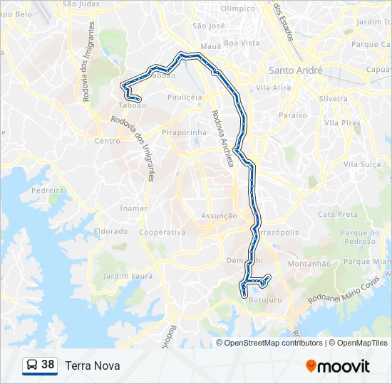 38 Bus Line Map