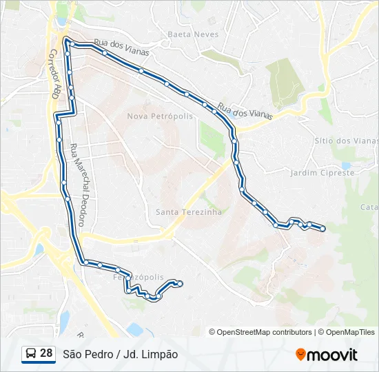 28 Bus Line Map