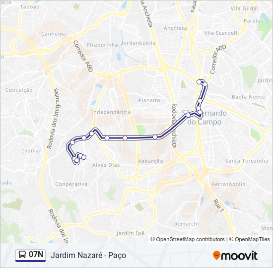 Mapa de 07N de autobús