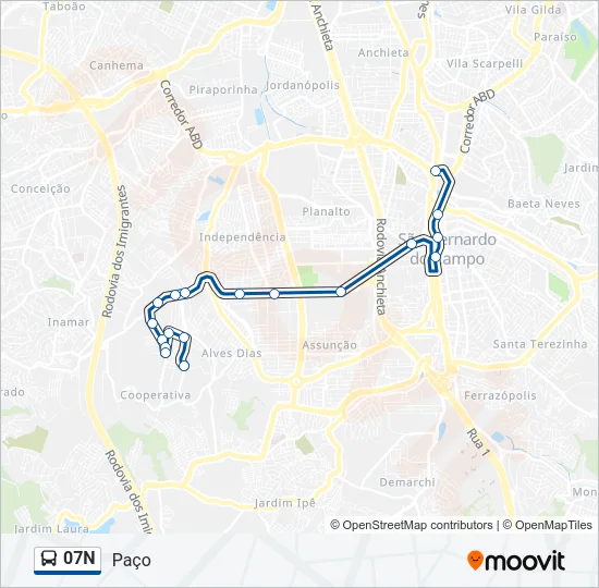 07N Bus Line Map