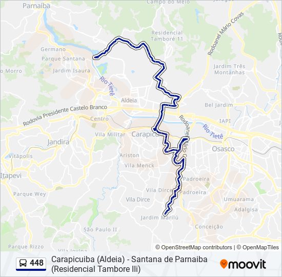 Mapa de 448 de autobús