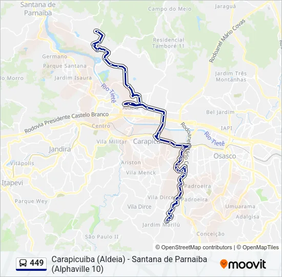 449 Bus Line Map