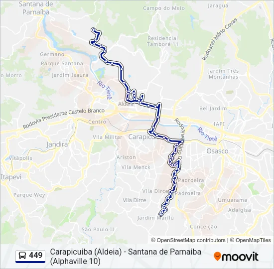449 Bus Line Map