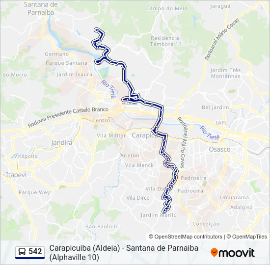 542 Bus Line Map