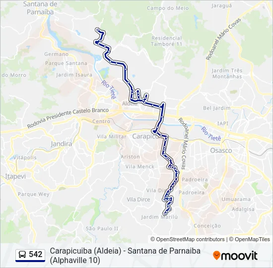 542 Bus Line Map