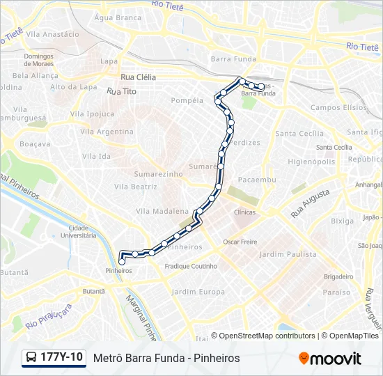 177Y-10 Bus Line Map