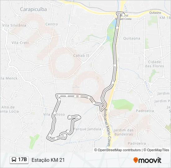 17B Bus Line Map