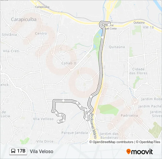 17B Bus Line Map