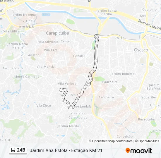 24B Bus Line Map