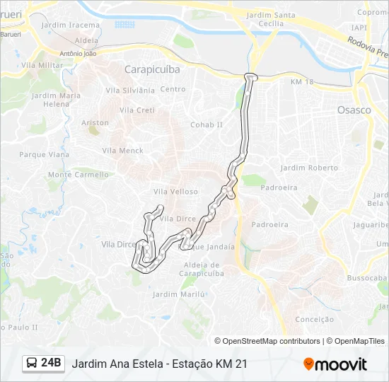 24B Bus Line Map