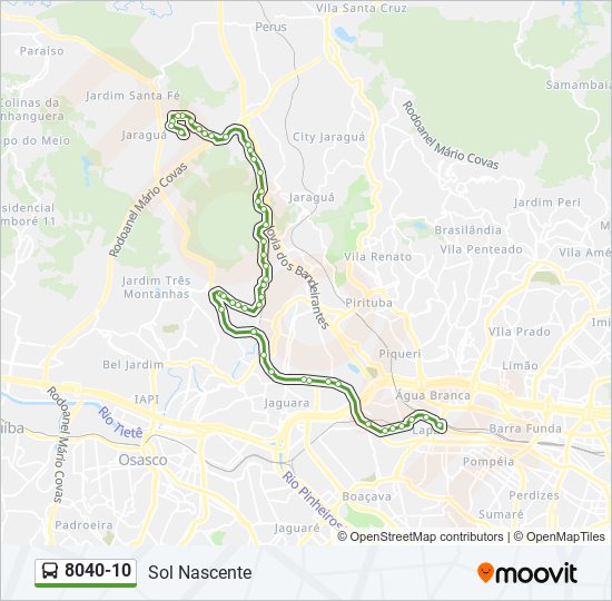 Mapa de 8040-10 de autobús