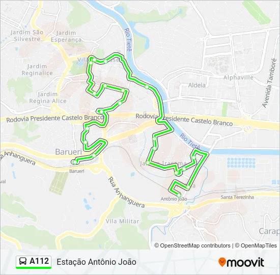 A112 Bus Line Map