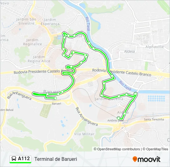A112 Bus Line Map