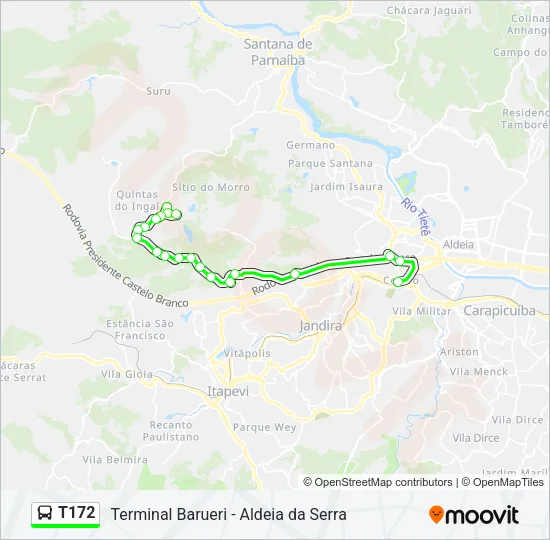 T172 Bus Line Map