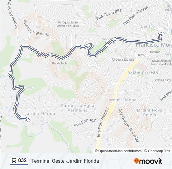 032 bus Line Map