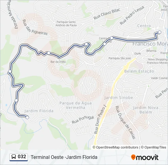 032 Bus Line Map