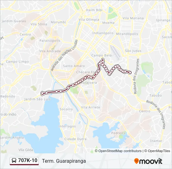 707K-10 Bus Line Map