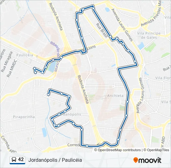 42 Bus Line Map