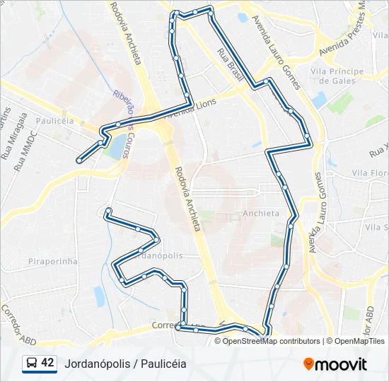 42 Bus Line Map