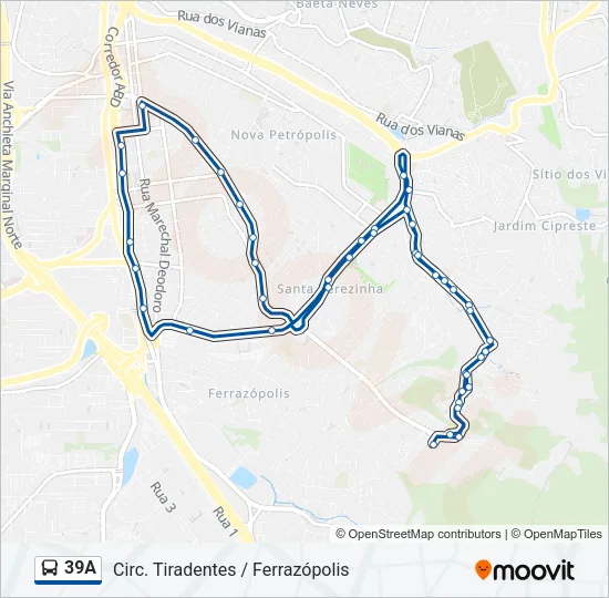 39A Bus Line Map