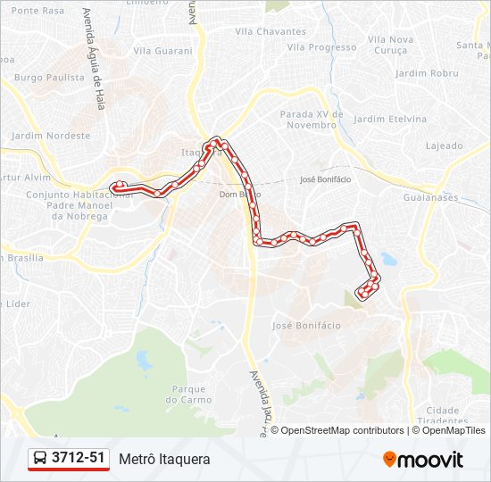 Mapa de 3712-51 de autobús