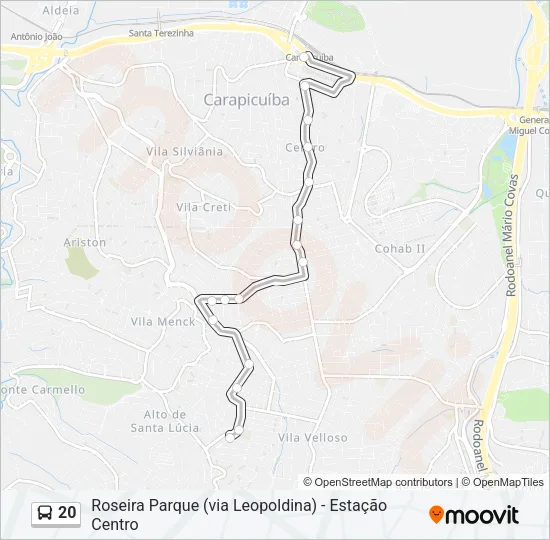 20 Bus Line Map