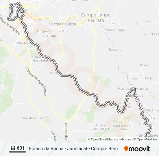 601 Bus Line Map