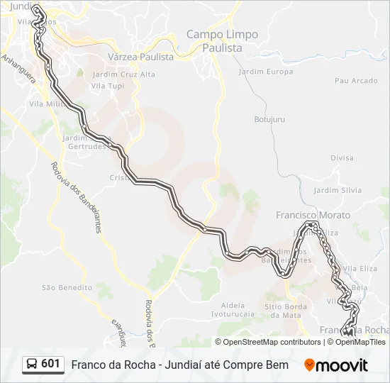 601 Bus Line Map