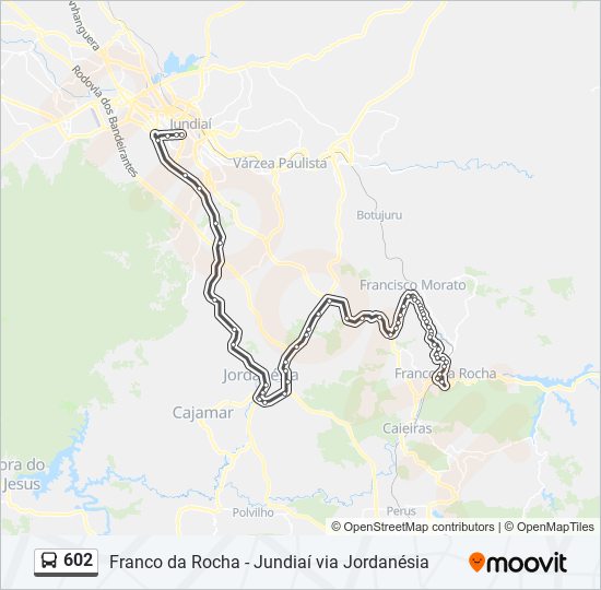 602 Route: Schedules, Stops & Maps - Franco da Rocha (via Jordanésia)  (Updated)