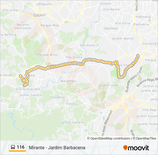 116 Bus Line Map