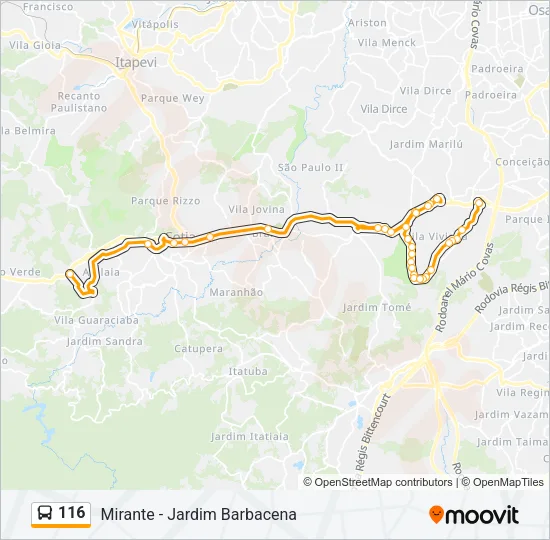 116 Bus Line Map