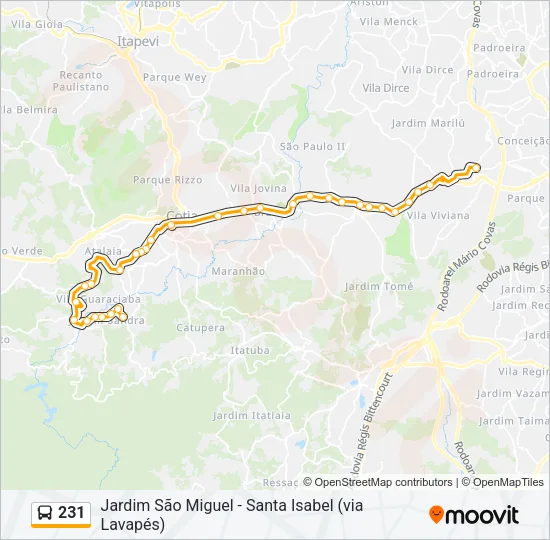 231 Bus Line Map