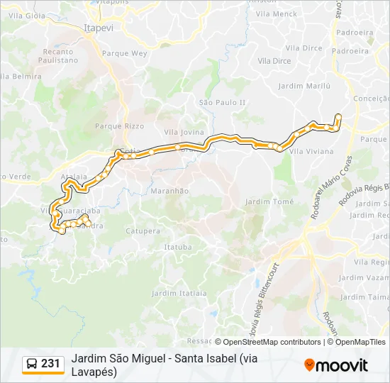 231 Bus Line Map