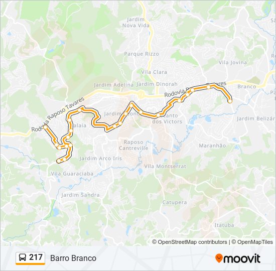 217 bus Line Map