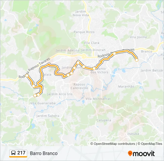 217 Bus Line Map