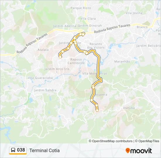 038 Bus Line Map