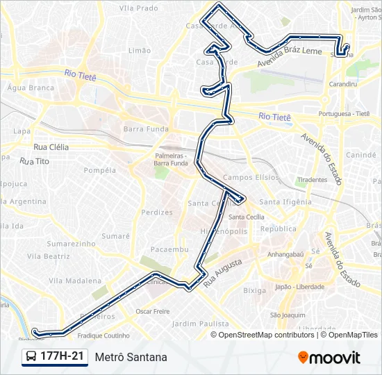 177H-21 Bus Line Map