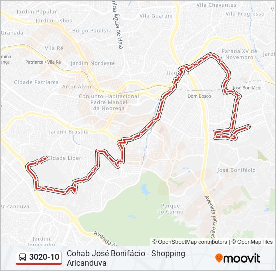 Mapa de 3020-10 de autobús