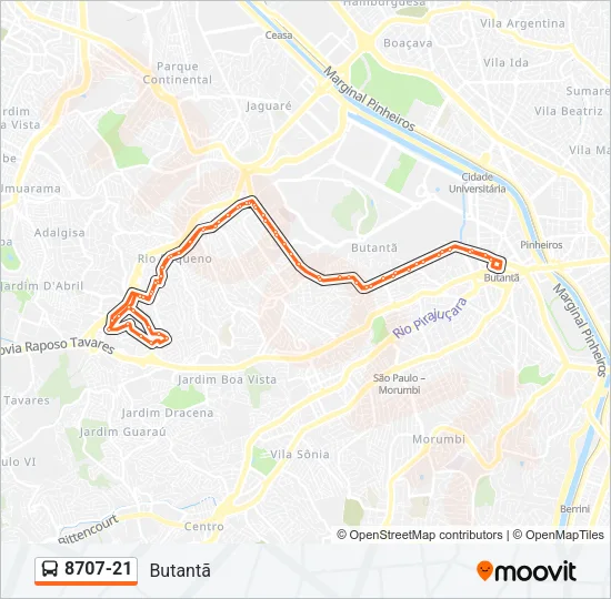 8707-21 Bus Line Map