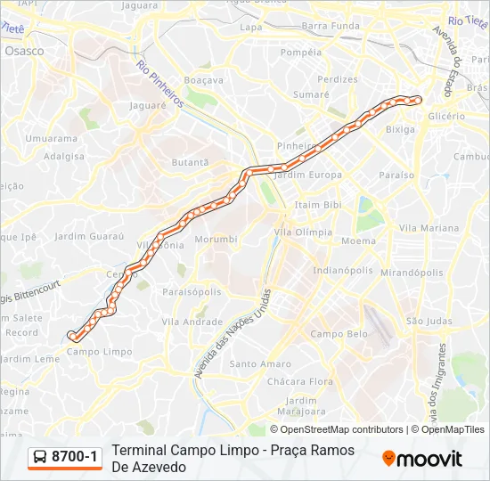 8700-1 Bus Line Map