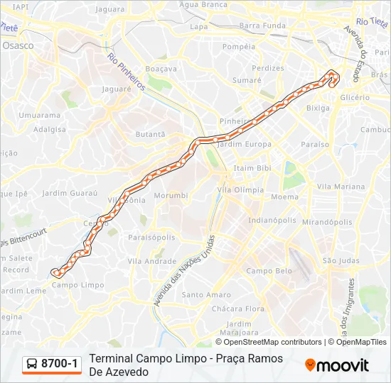 8700-1 Bus Line Map