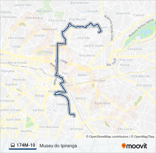 174M-10 Bus Line Map