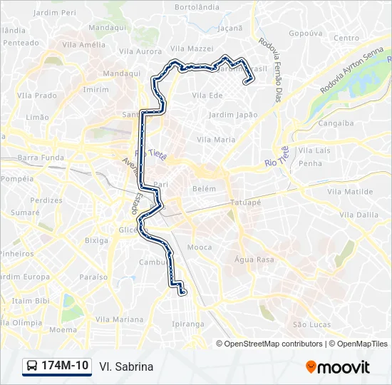 174M-10 Bus Line Map